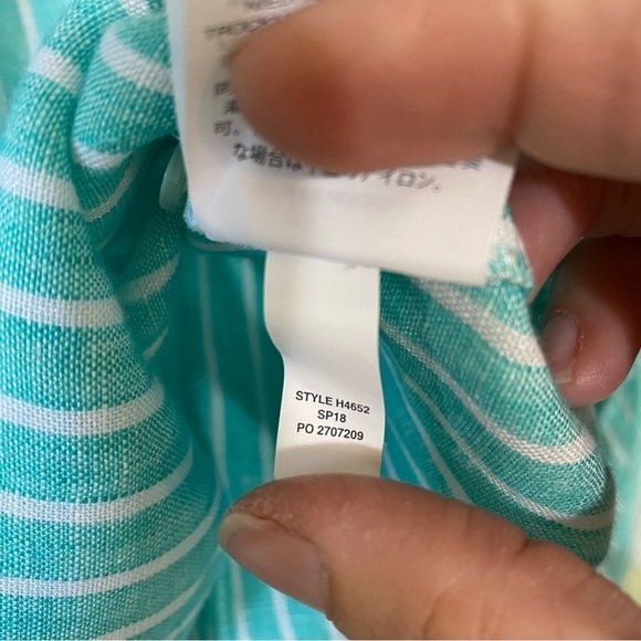 J Crew Irish Linen Baird McNutt Striped Button Down Shirt Sz 00 - Picture 6 of 9